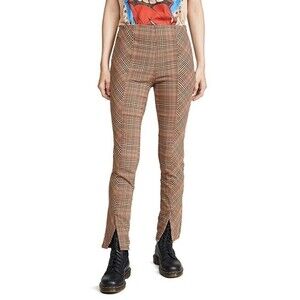 Free People Flyin High Skinny Pants Size 2 Black Combo Plaid Ankle Cuts NWT B89